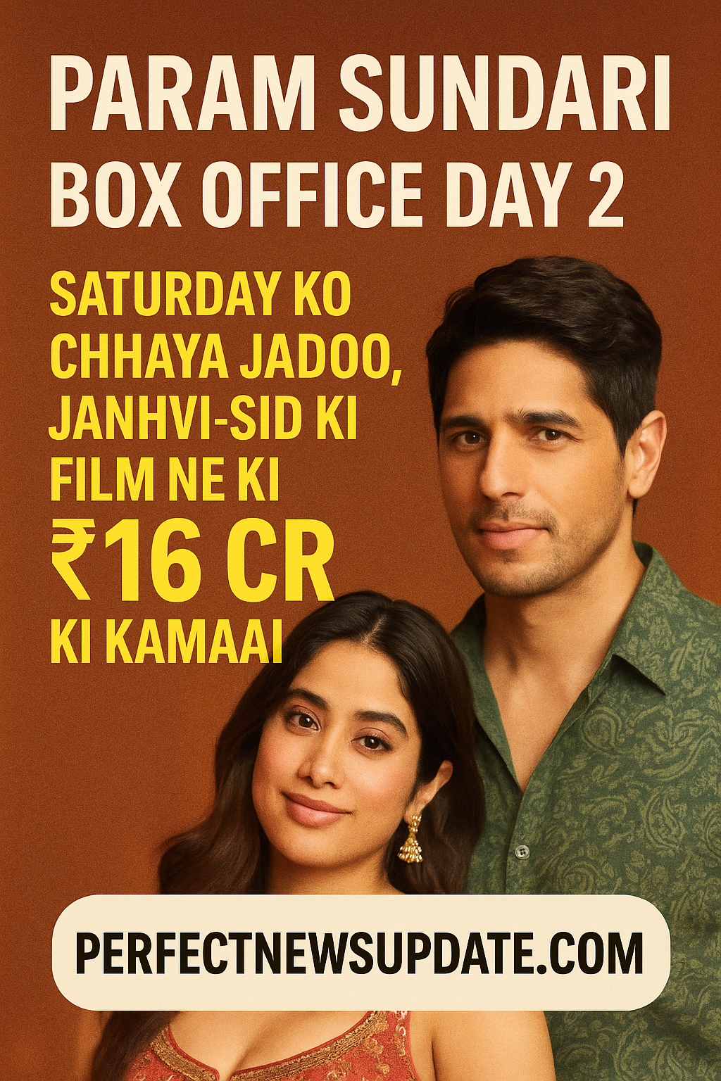 “Box Office Report: Param Sundari ne li Saturday wali Speed, Janhvi-Sid ki film ka total ₹16 Cr+”
